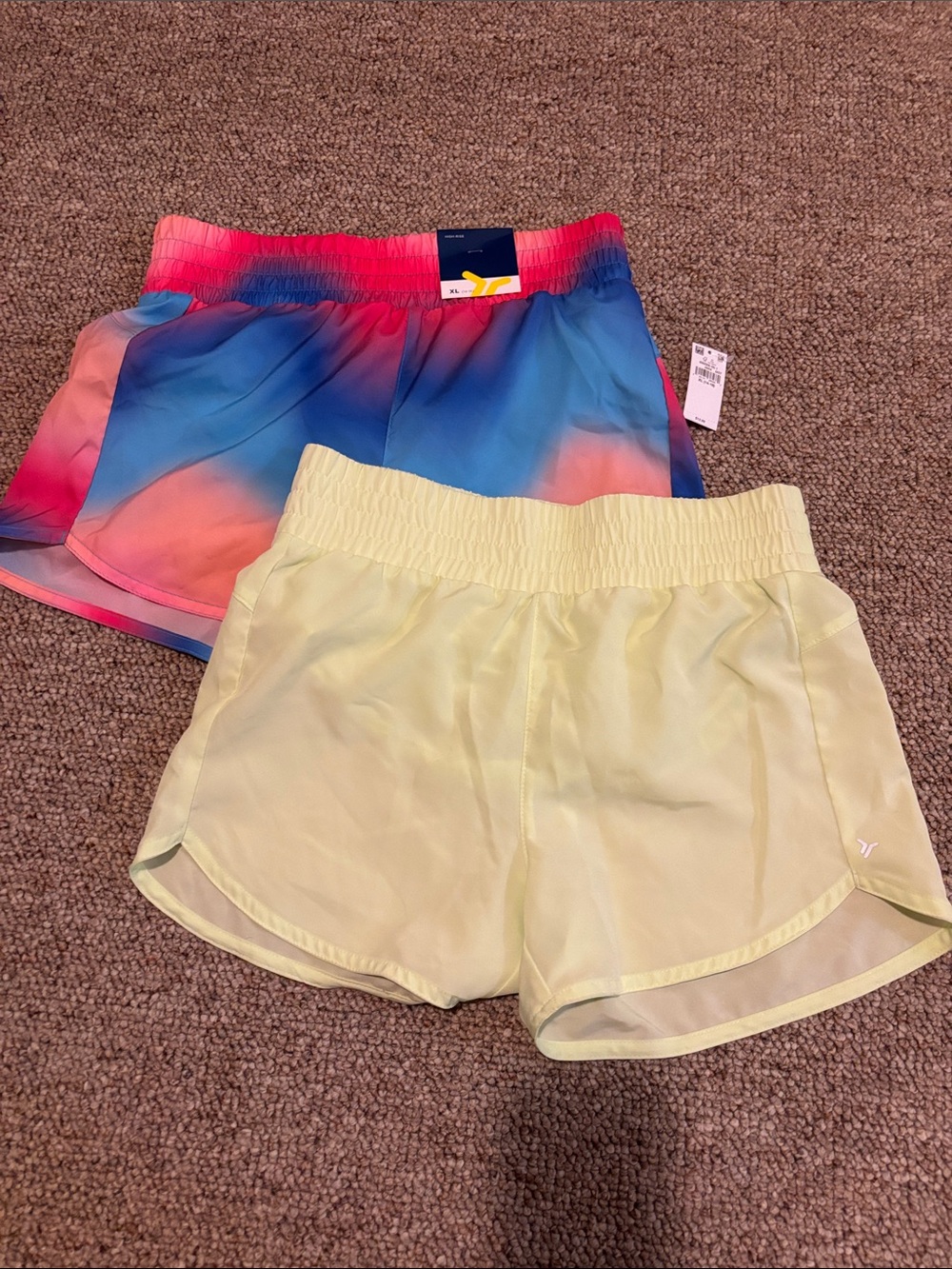 Old Navy Gradient Pink-Blue and Pale Yellow girls's Athletic Shorts - 2-Pack